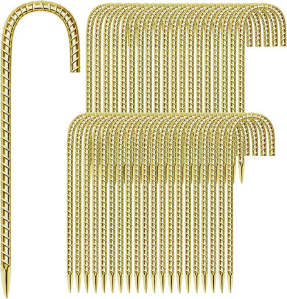 11 Pack Ground Garden Rebar Stakes Rebar 12 Inch Anti-Rust Galvanized Steel U Shape Hook Heavy Duty Ground Anchors for Tents, Position Kits,Fences, and Trampolines Landscape Fabric