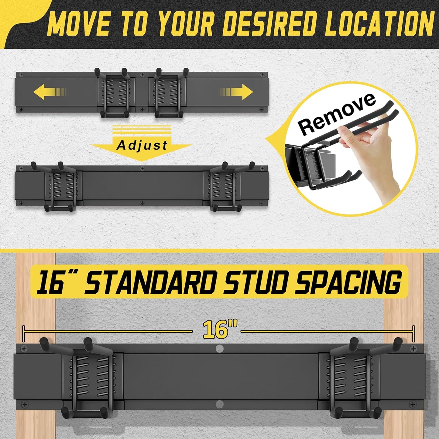 klasit Garage Wall Organizer,15Pack Carries 675 lbs,Garden Tool Organizer 48in With Large Storage Space,Easy Assembly, Sturdy Design,for Efficient Tool Storage Garage Organization | Carries 675 lbs