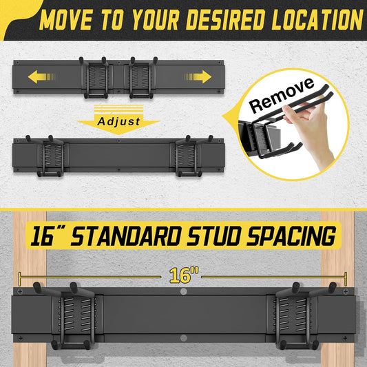 klasit Garage Wall Organizer,15Pack Carries 675 lbs,Garden Tool Organizer 48in With Large Storage Space,Easy Assembly, Sturdy Design,for Efficient Tool Storage Garage Organization | Carries 675 lbs