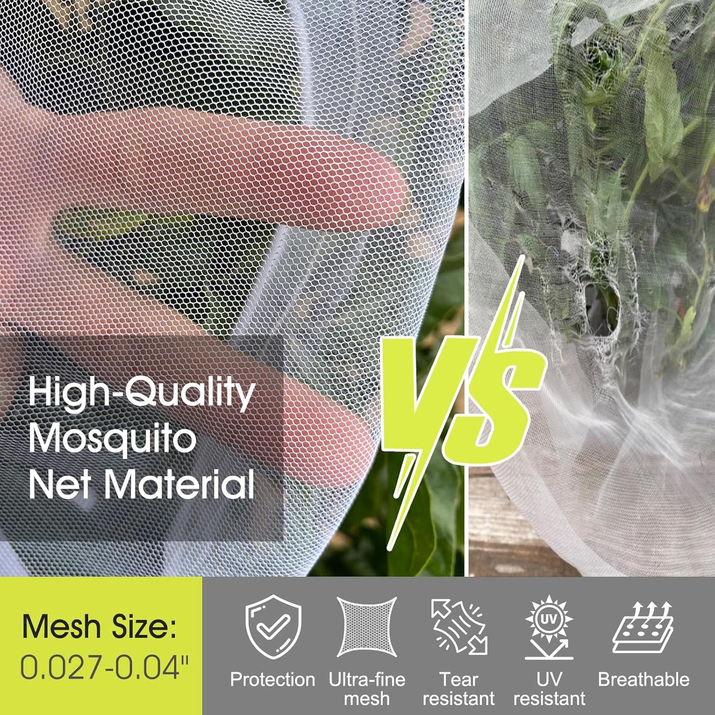 Fruit Tree Netting, RIFNY 3.9 X 3.3 FT Blueberry Bush Netting Cover with Zipper Drawstring, Outdoor Mosquito Net Garden Netting Cover Protector Plant from Birds Cicadas Animals Insect (4 PCS, White)