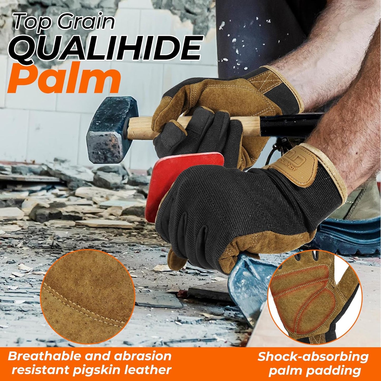 Work Gloves for Men & Women, Utility Mechanic Working Gloves Touch Screen, Flexible Gardening Gloves for Yard