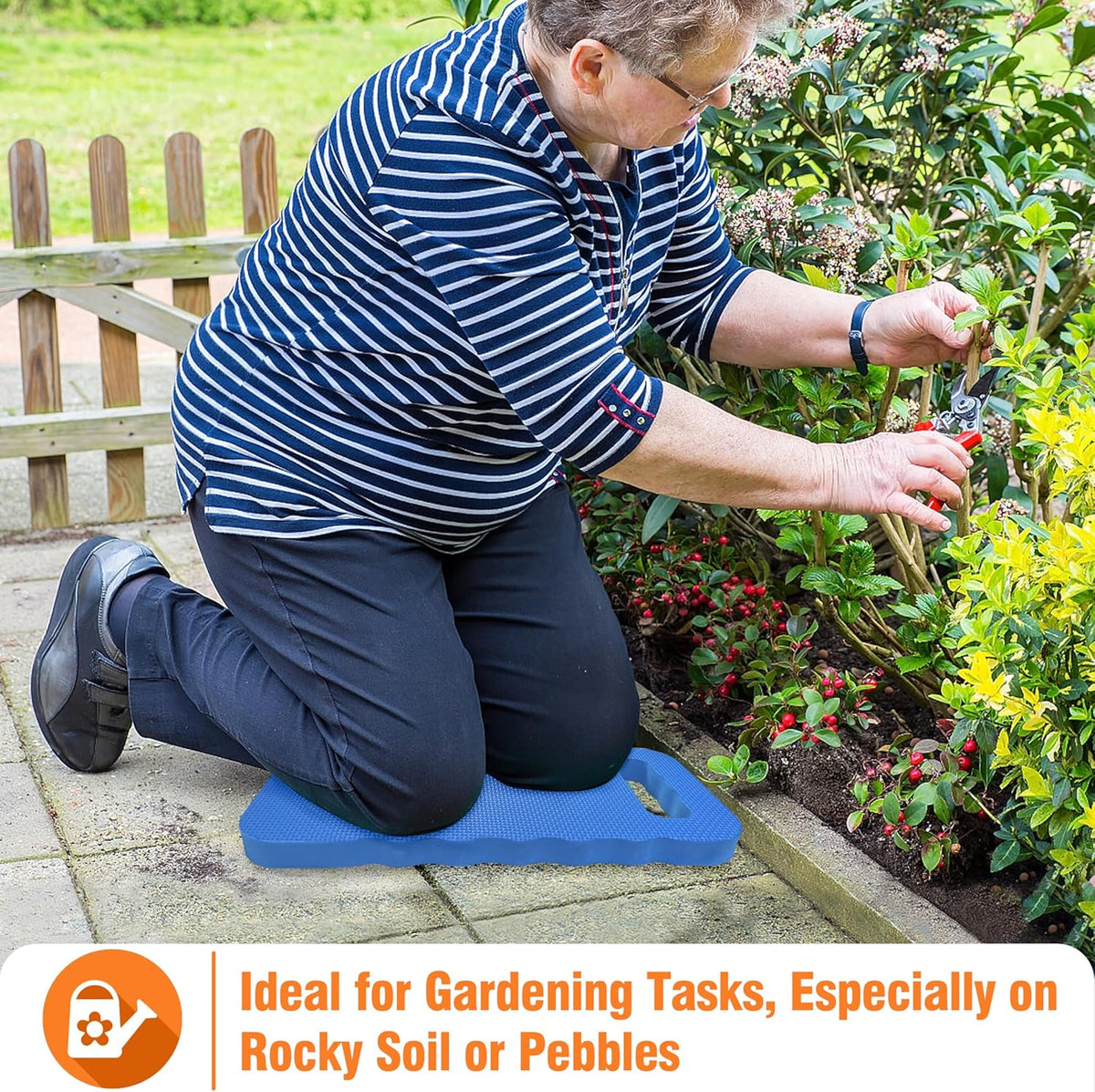 Gardzen Garden Kneeling Pad - for Gardening, Baby Bath, Yoga, Pilates, Exercise, Blue