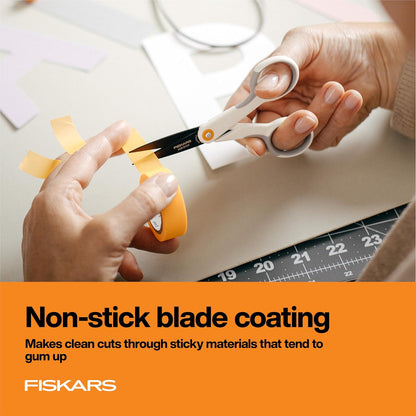 5" Non-Stick Micro-Tip Scissors for Sticky Materials, No. 5, White