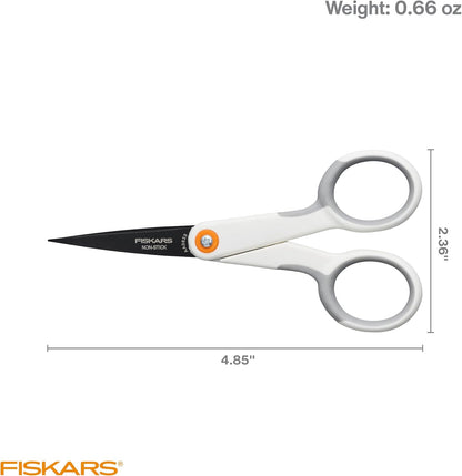 5" Non-Stick Micro-Tip Scissors for Sticky Materials, No. 5, White