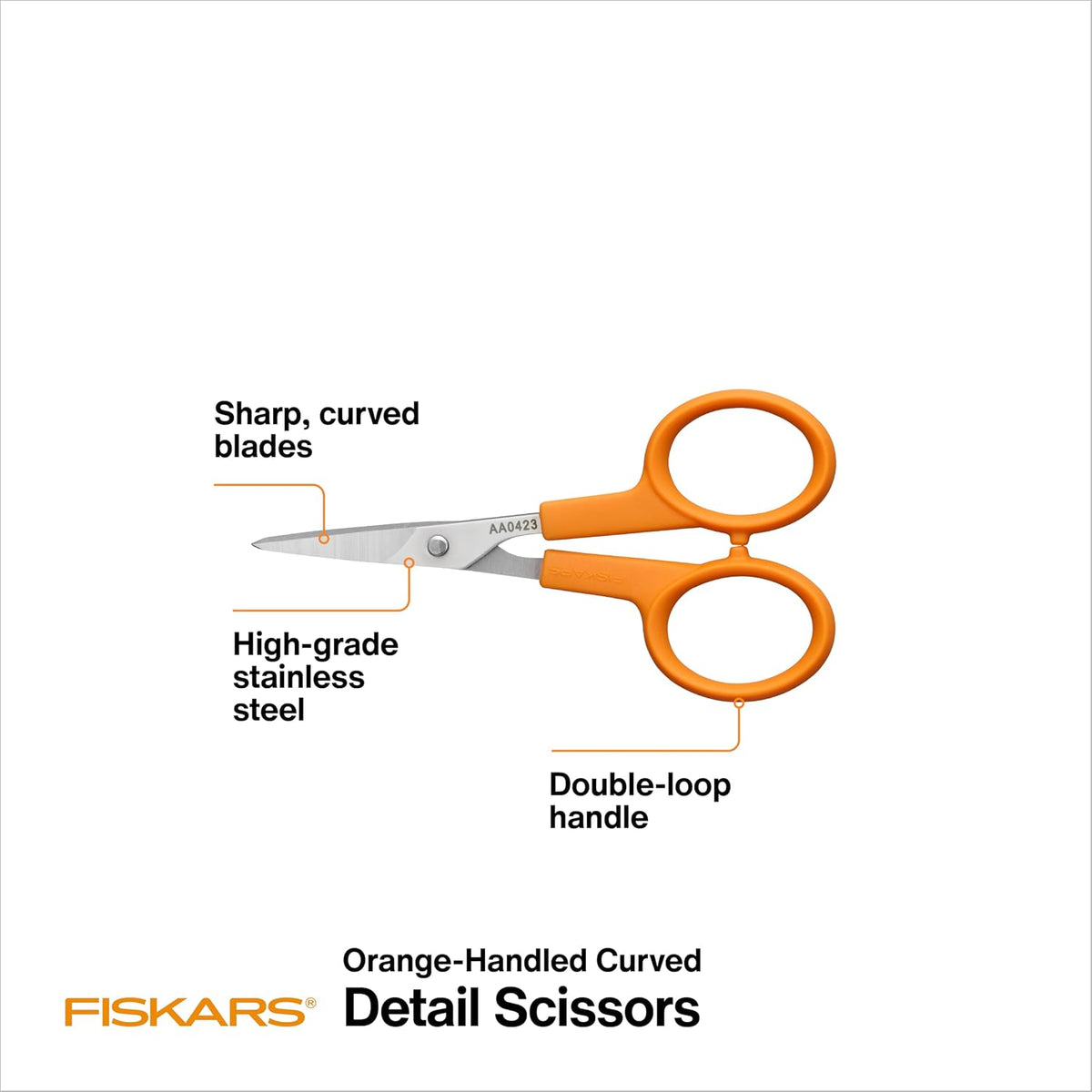 5" Non-Stick Micro-Tip Scissors for Sticky Materials, No. 5, White