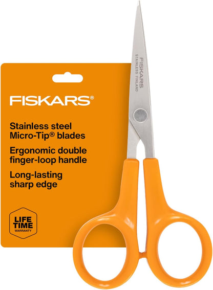 5" Non-Stick Micro-Tip Scissors for Sticky Materials, No. 5, White