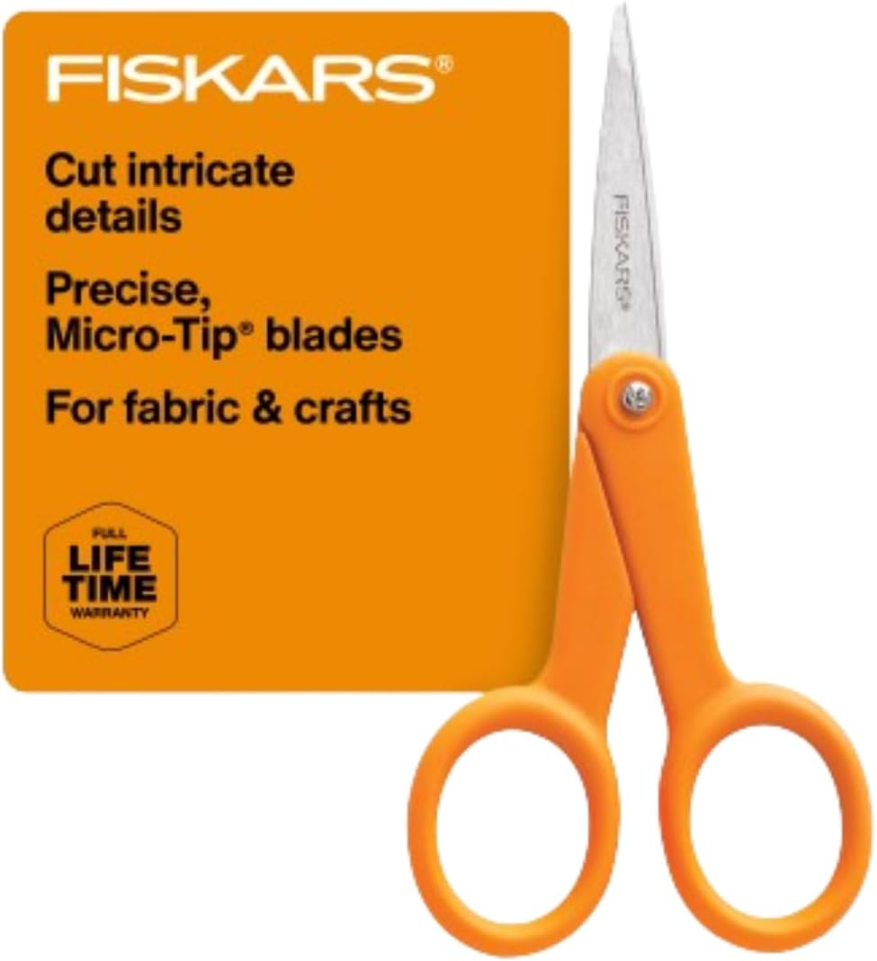 5" Non-Stick Micro-Tip Scissors for Sticky Materials, No. 5, White