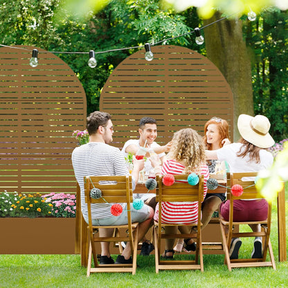 Casaphoria Metal Raised Garden Bed with Trellis and Wheels, 72"x47"x16" Planter Box for Climbing Plants, Vegetables & Vines, Features Drainage Holes and Privacy Screen (Black-Louver) - Colors D