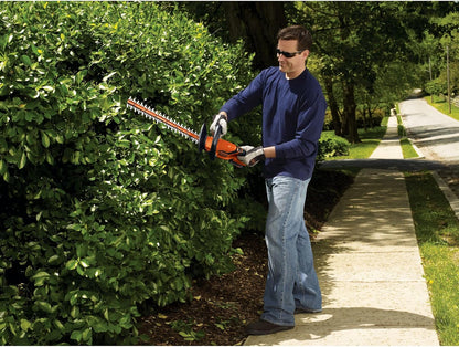 BLACK+DECKER 20V MAX Cordless Hedge Trimmer, Battery and Charger Included, 22 Inch Steel Blade Lightweight Bush Trimmer, Soft Grip, Less Vibration (LHT2220)