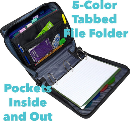 School Zipper Binder | 3-Inch O-Rings | 600-Sheet | D-146 Key Lime