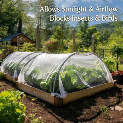 Garden Netting for Bird, Insect and Bug Cover 10x10FT | Multiple Size White Mesh Fabric Mosquito Net for Fruit & Vegetable Protection | Agricultural Strawberry, BlackBerry & Berry Plant Barrier