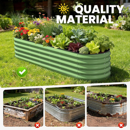 Pattiumo Galvanized Raised Garden Bed 4×4×1 FT, Round Metal Raised Garden Bed Outdoor Planter Box with Open Bottom, Rust-Resistant Steel Garden Bed for Vegetables Herbs Flowers, Easy Assembly