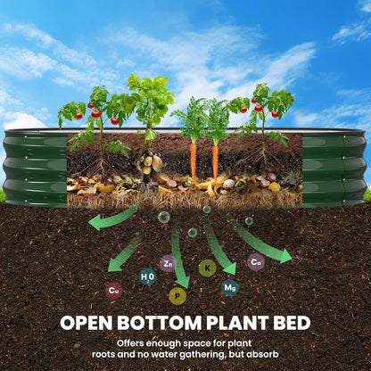 Pattiumo Galvanized Raised Garden Bed 4×4×1 FT, Round Metal Raised Garden Bed Outdoor Planter Box with Open Bottom, Rust-Resistant Steel Garden Bed for Vegetables Herbs Flowers, Easy Assembly