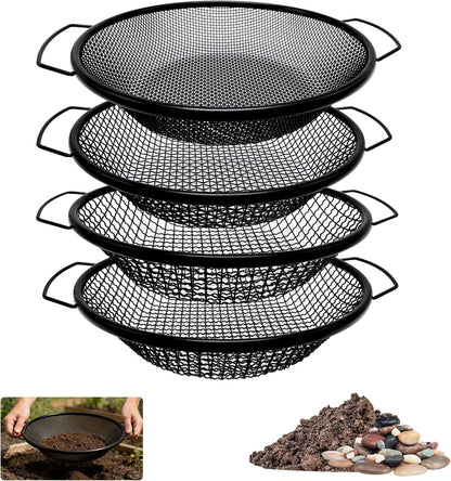 3PCS Soil Sifter for Gardening, Rock Sifter for 5gallon Bucket, Dirt Sifter Compost Sifter, Sifter for Gravel Sawdust Vermicompost, 3mm, 6mm,8mm, Soil Sifter with Handle