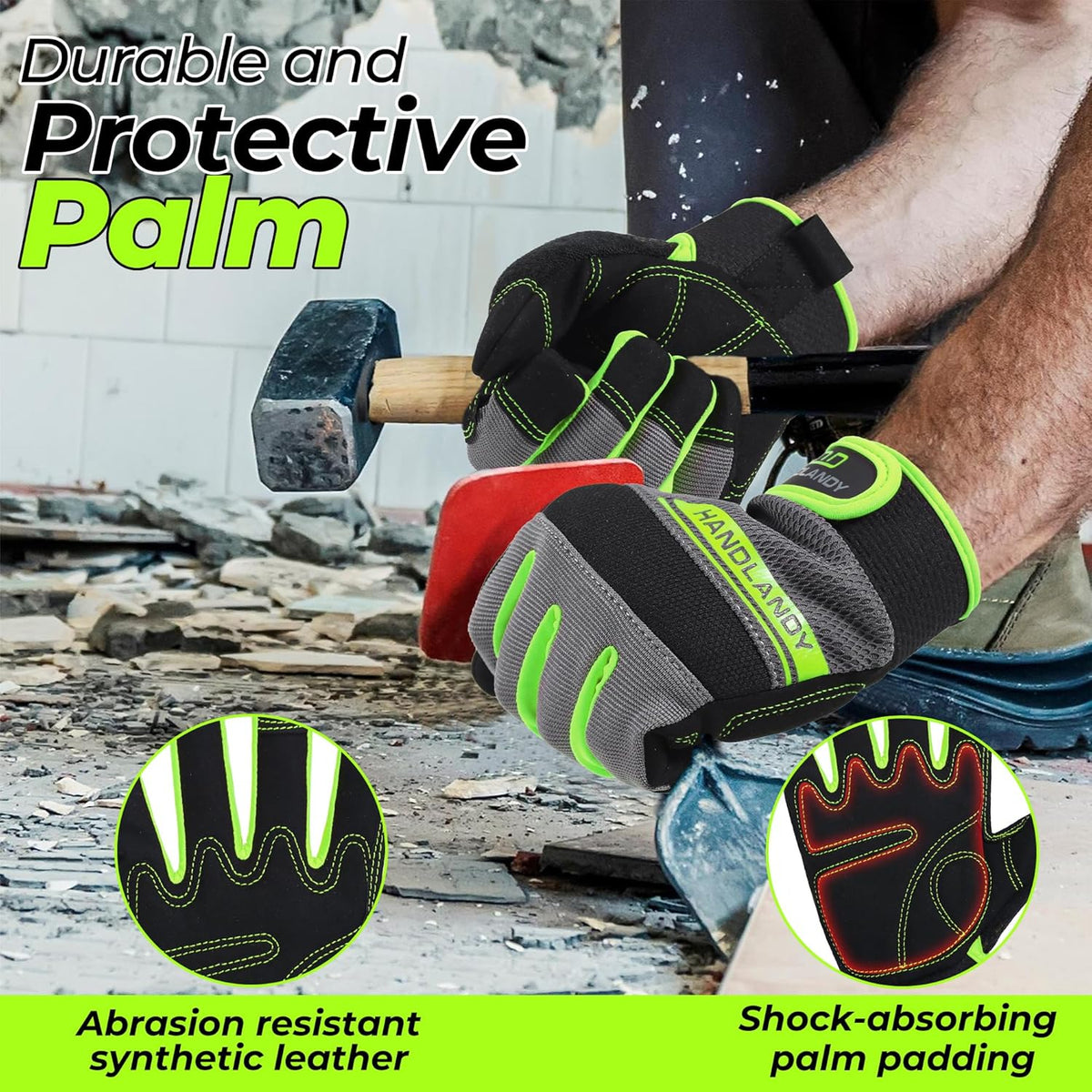 Work Gloves for Men & Women, Utility Mechanic Working Gloves Touch Screen, Flexible Gardening Gloves for Yard