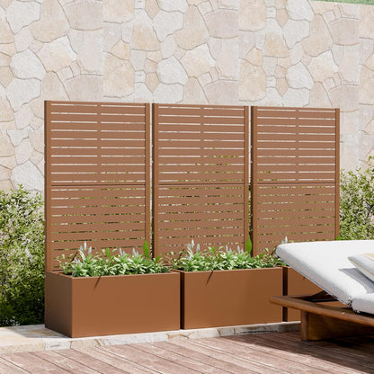 Casaphoria Metal Raised Garden Bed with Trellis and Wheels, 72"x47"x16" Planter Box for Climbing Plants, Vegetables & Vines, Features Drainage Holes and Privacy Screen (Black-Louver) - Colors C