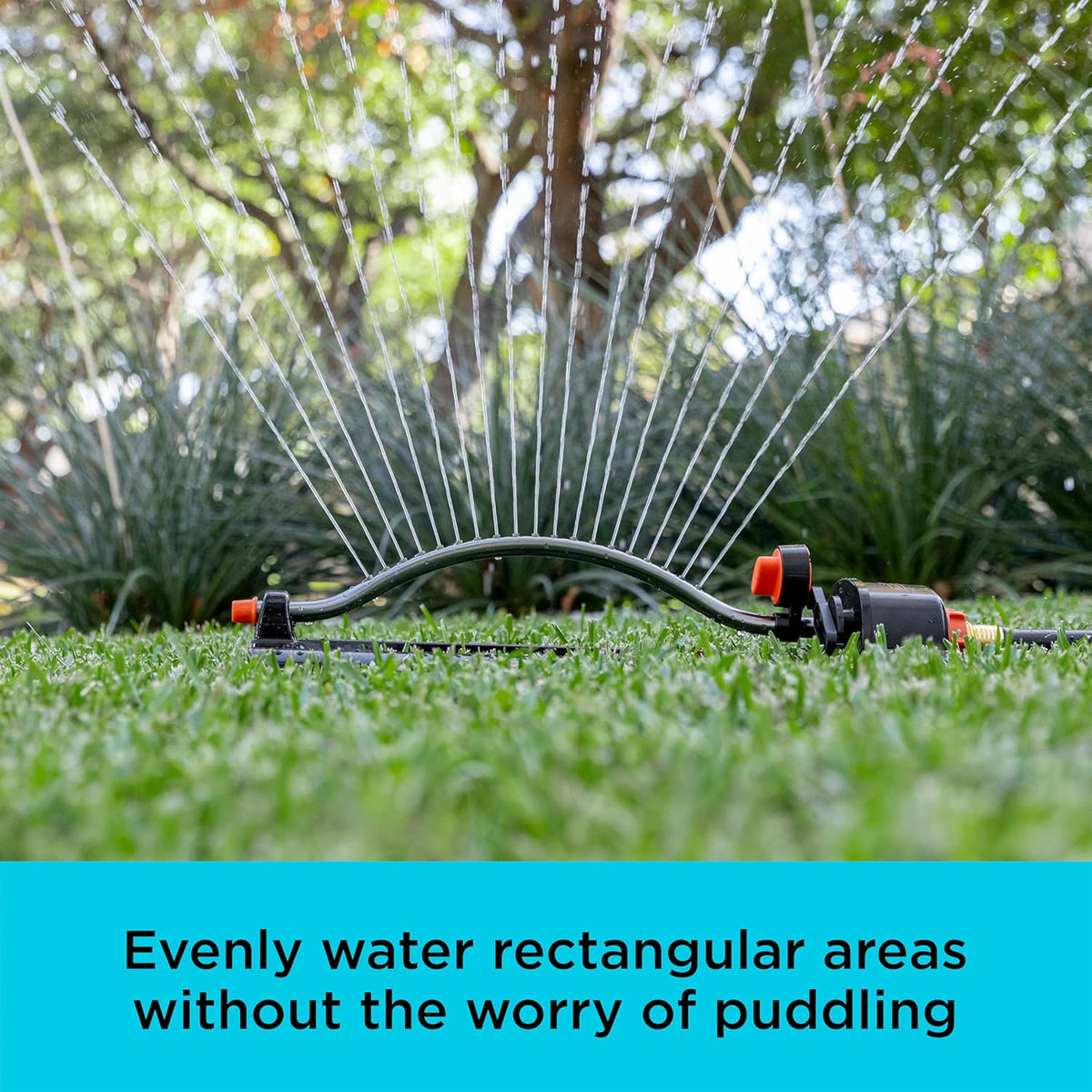 Black + Decker® 3,600 Sq Ft Metal Oscillating Sprinkler – Durable, Adjustable, Even-Coverage Watering BD3435