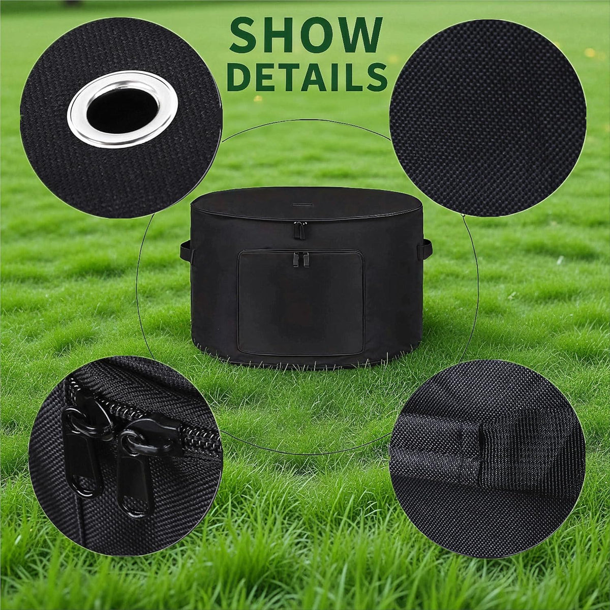 Garden Water Hose Holder Storage Bag Hider, Holds Garden Tools and 150 ft Hose for Indoor,Patio and Warehouse-Black