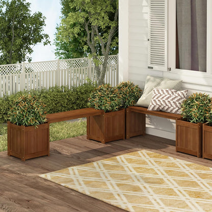 Furinno FG17478 Tioman Outdoor Patio Furniture Hardwood Potting Bench, Natural