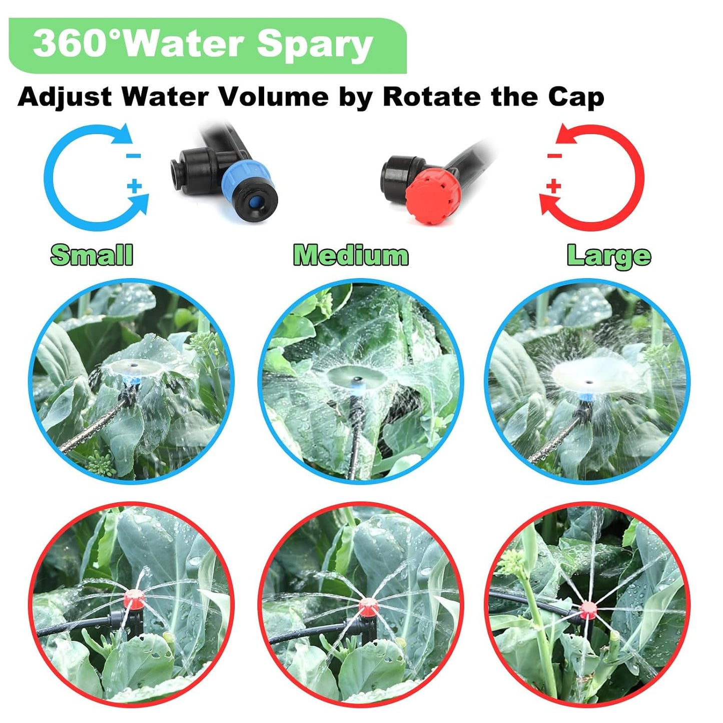 128FT Drip Irrigation System Kit, Automatic Garden Watering Kit with 1/2 Inch Hose & 1/4 Inch Distribution Tubing & Accessories for Yard, Lawn, Greenhouse, Raised Bed, Patio & Outdoor Plants