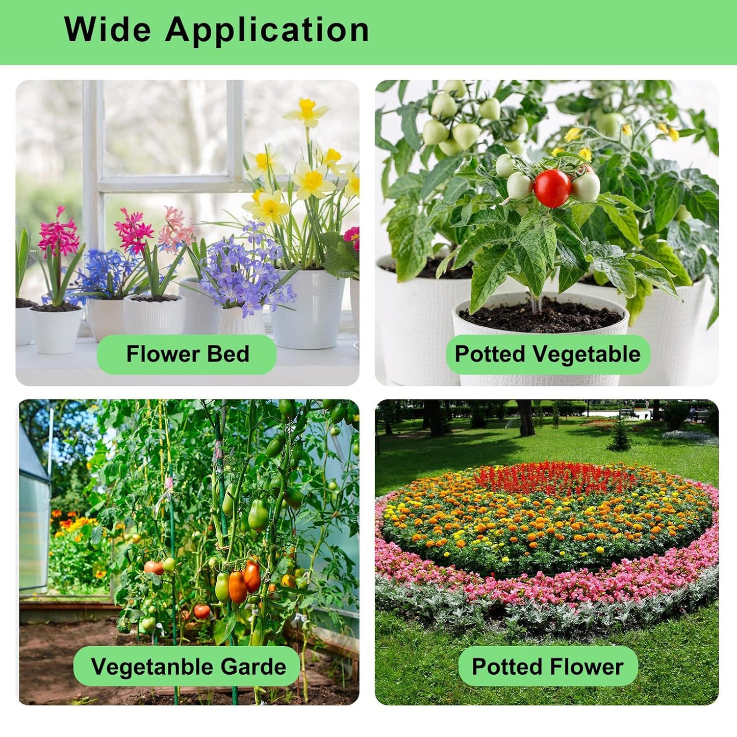 128FT Drip Irrigation System Kit, Automatic Garden Watering Kit with 1/2 Inch Hose & 1/4 Inch Distribution Tubing & Accessories for Yard, Lawn, Greenhouse, Raised Bed, Patio & Outdoor Plants