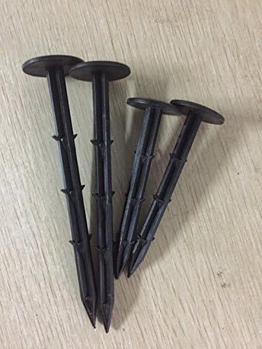 30 Pcs 4.3 inch Sturdy Plastic Stakes Anchors Rustproof for Holding Down Landscape Fabric Lawn Edging,Tents,Game Nets and Rain Tarps Black