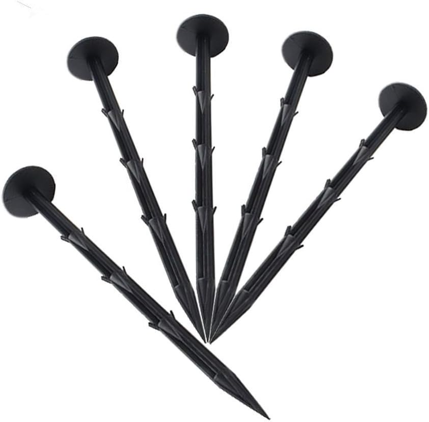30 Pcs 4.3 inch Sturdy Plastic Stakes Anchors Rustproof for Holding Down Landscape Fabric Lawn Edging,Tents,Game Nets and Rain Tarps Black
