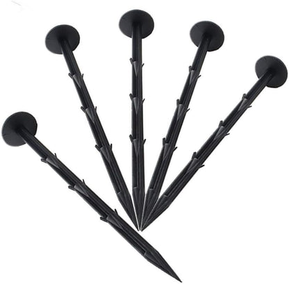 30 Pcs 4.3 inch Sturdy Plastic Stakes Anchors Rustproof for Holding Down Landscape Fabric Lawn Edging,Tents,Game Nets and Rain Tarps Black