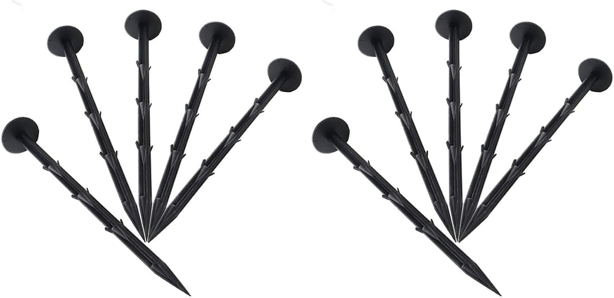 30 Pcs 4.3 inch Sturdy Plastic Stakes Anchors Rustproof for Holding Down Landscape Fabric Lawn Edging,Tents,Game Nets and Rain Tarps Black