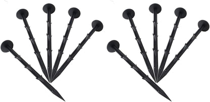 30 Pcs 4.3 inch Sturdy Plastic Stakes Anchors Rustproof for Holding Down Landscape Fabric Lawn Edging,Tents,Game Nets and Rain Tarps Black