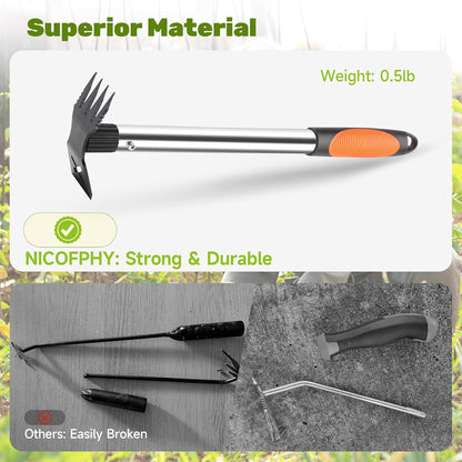 60" Weed Puller Tool with Long Handle and 17" Weeding Tools Gardening Set