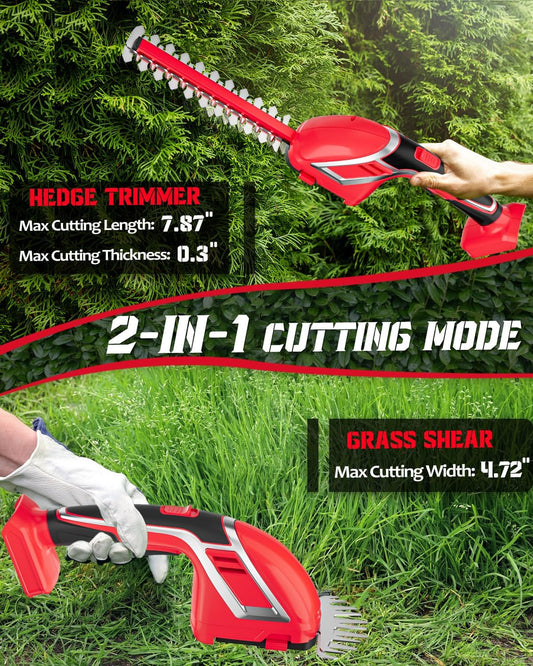 2-in-1 Hedge Trimmer Compatible for Milwaukee 18V, 7.9" & 4.7" Blades