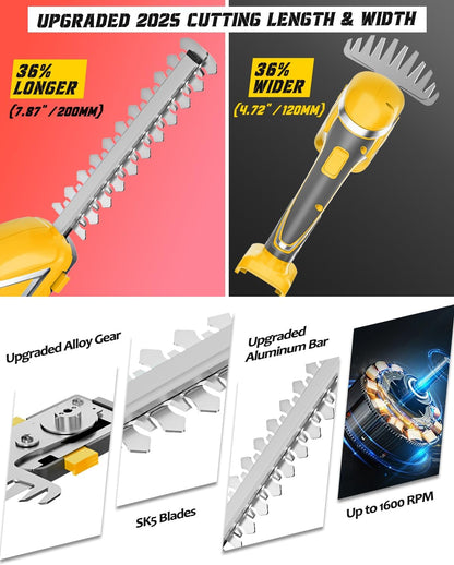 2-in-1 Hedge Trimmer Compatible for Milwaukee 18V, 7.9" & 4.7" Blades