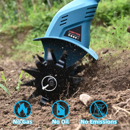 21v Cordless Tiller Cultivator with 4.0 Ah Battery and Charger