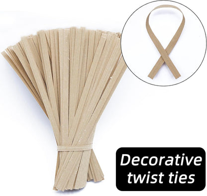 1000 Pcs Twist Ties for Craft, 4 Inch Kraft Paper Twist Ties Reusable, Metallic Twist Ties Bread Ties for Treat Bags, Cake Pop, Cable, Garden Plants, Party Favors