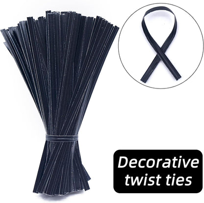 1000 Pcs Twist Ties for Craft, 4 Inch Kraft Paper Twist Ties Reusable, Metallic Twist Ties Bread Ties for Treat Bags, Cake Pop, Cable, Garden Plants, Party Favors