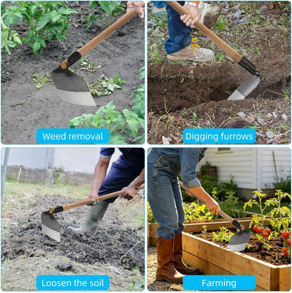 Garden Hoe Head Heavy Duty, Digging Replacement for Gardening Agriculture, Weeding Tool for Grubbing Planting, Manganese Steel Round Eye Asadon Attachment