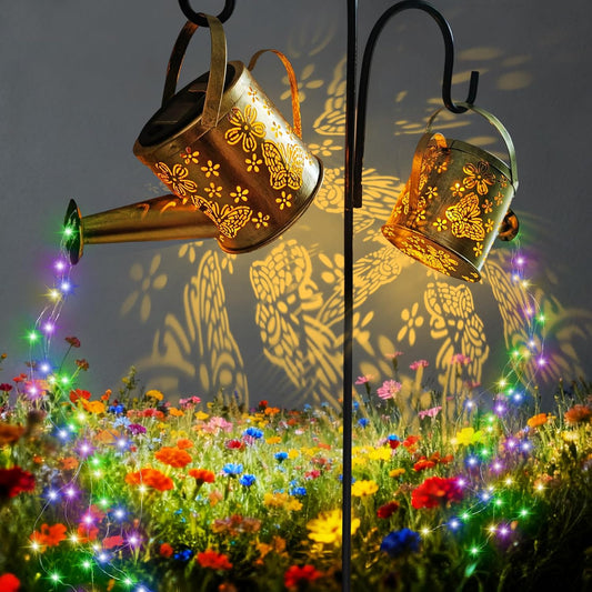 2PC Solar Watering Can Lights Colors 58 LED Garden Gifts for Mom Women