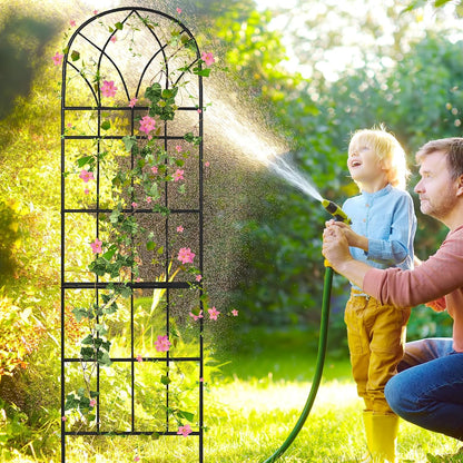 62"x15" Metal Garden Trellis, Black, Durable Powder-Coated, 2 Pack