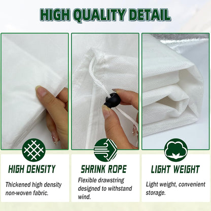 Rectangular Plant Cover Frost Big Size for 4×3×1FT Non Woven Fabric Garden Bed Cover with Zip Drawstring for Winter Cover Protection，Raised Beds Protect Plant Vegetable from Winter Frost