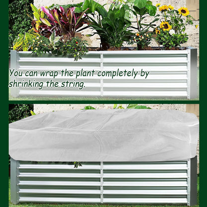 Rectangular Plant Cover Frost Big Size for 4×3×1FT Non Woven Fabric Garden Bed Cover with Zip Drawstring for Winter Cover Protection，Raised Beds Protect Plant Vegetable from Winter Frost