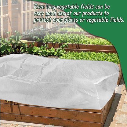 Rectangular Plant Cover Frost Big Size for 4×3×1FT Non Woven Fabric Garden Bed Cover with Zip Drawstring for Winter Cover Protection，Raised Beds Protect Plant Vegetable from Winter Frost