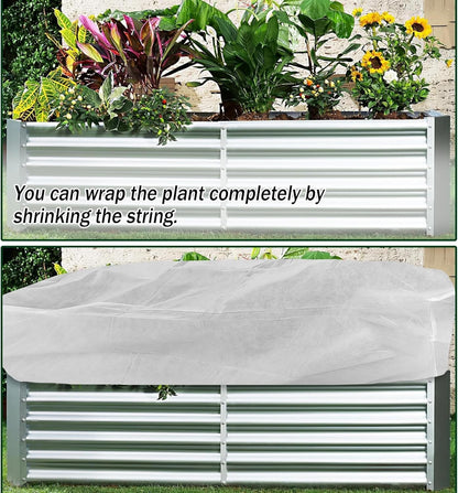 Rectangular Plant Cover Frost Big Size for 4×3×1FT Non Woven Fabric Garden Bed Cover with Zip Drawstring for Winter Cover Protection，Raised Beds Protect Plant Vegetable from Winter Frost