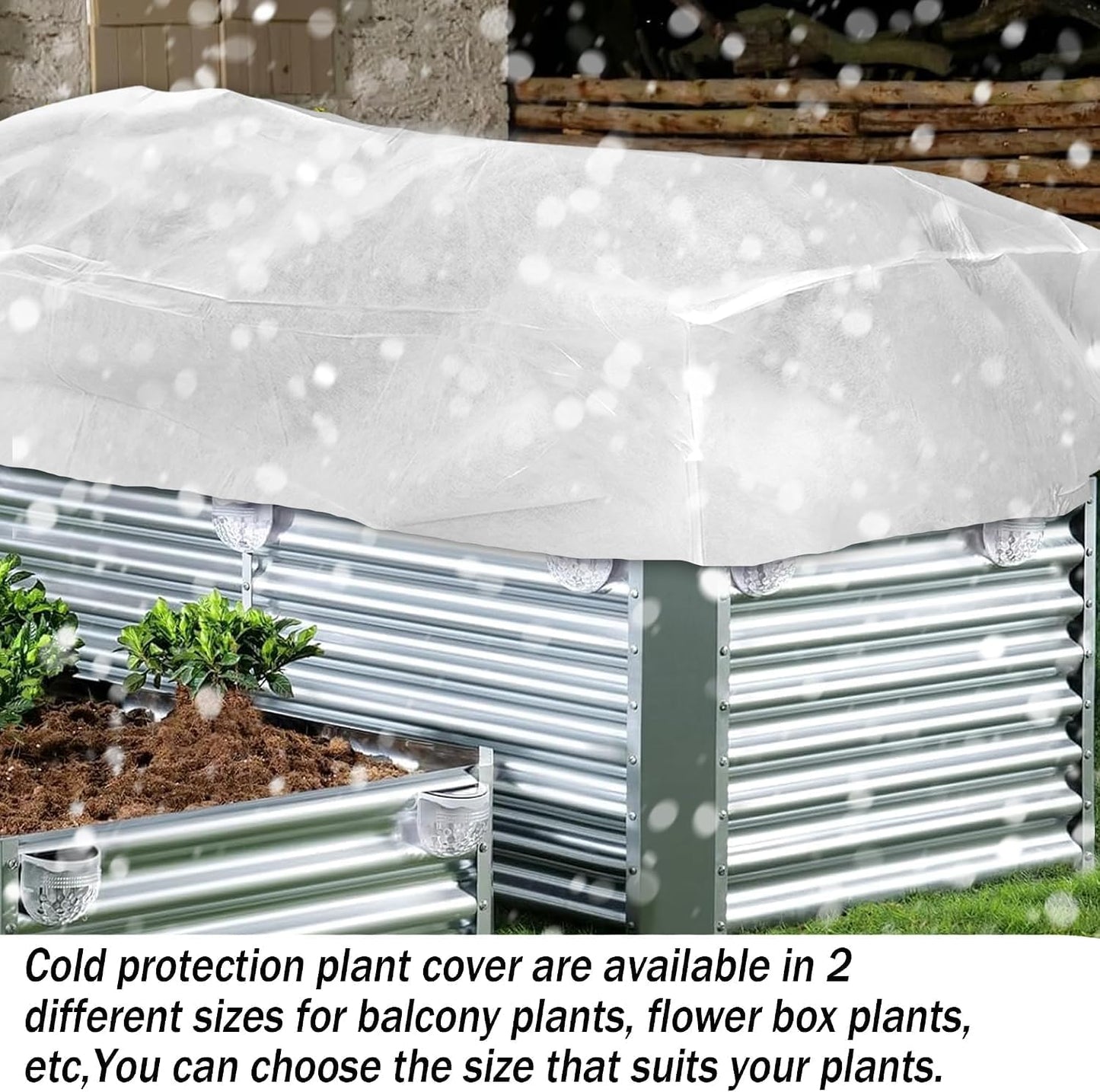 Rectangular Plant Cover Frost Big Size for 4×3×1FT Non Woven Fabric Garden Bed Cover with Zip Drawstring for Winter Cover Protection，Raised Beds Protect Plant Vegetable from Winter Frost