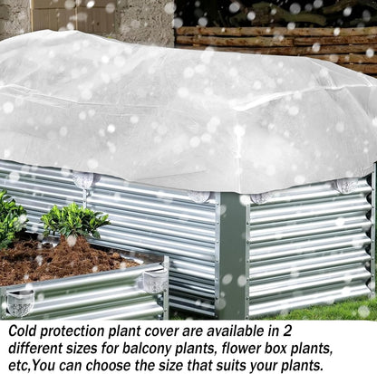 Rectangular Plant Cover Frost Big Size for 4×3×1FT Non Woven Fabric Garden Bed Cover with Zip Drawstring for Winter Cover Protection，Raised Beds Protect Plant Vegetable from Winter Frost