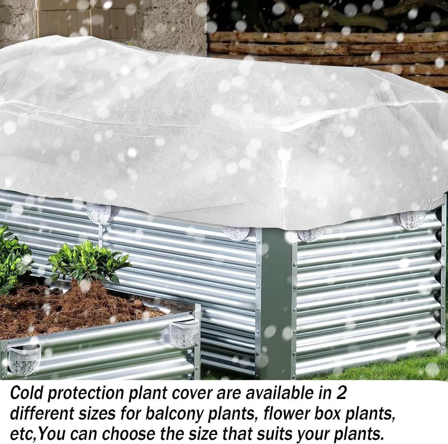 Rectangular Plant Cover Frost Big Size for 4×3×1FT Non Woven Fabric Garden Bed Cover with Zip Drawstring for Winter Cover Protection，Raised Beds Protect Plant Vegetable from Winter Frost