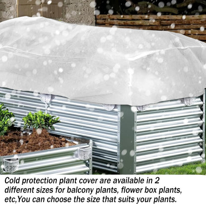 Rectangular Plant Cover Frost Big Size for 4×3×1FT Non Woven Fabric Garden Bed Cover with Zip Drawstring for Winter Cover Protection，Raised Beds Protect Plant Vegetable from Winter Frost