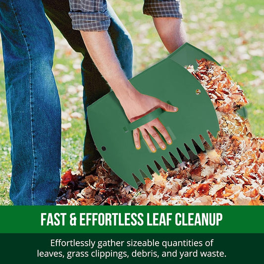 Leaf Scoops Hand Rakes, Large Leaf Grabbers for Yard Work and Garden Use, Clear and Collect Garden Rake, Leaf Scooper and Claws for Leaves, Lawn Debris, and Trash Cleanup, Green