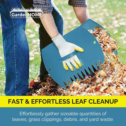 Leaf Scoops Hand Rakes, Large Leaf Grabbers for Yard Work and Garden Use, Clear and Collect Garden Rake, Leaf Scooper and Claws for Leaves, Lawn Debris, and Trash Cleanup, Green