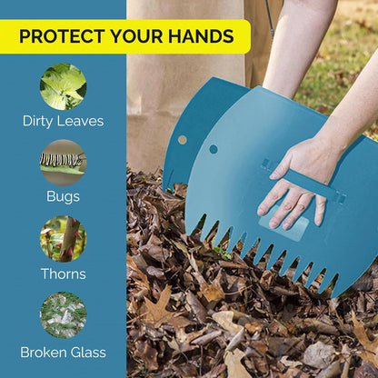 Leaf Scoops Hand Rakes, Large Leaf Grabbers for Yard Work and Garden Use, Clear and Collect Garden Rake, Leaf Scooper and Claws for Leaves, Lawn Debris, and Trash Cleanup, Green